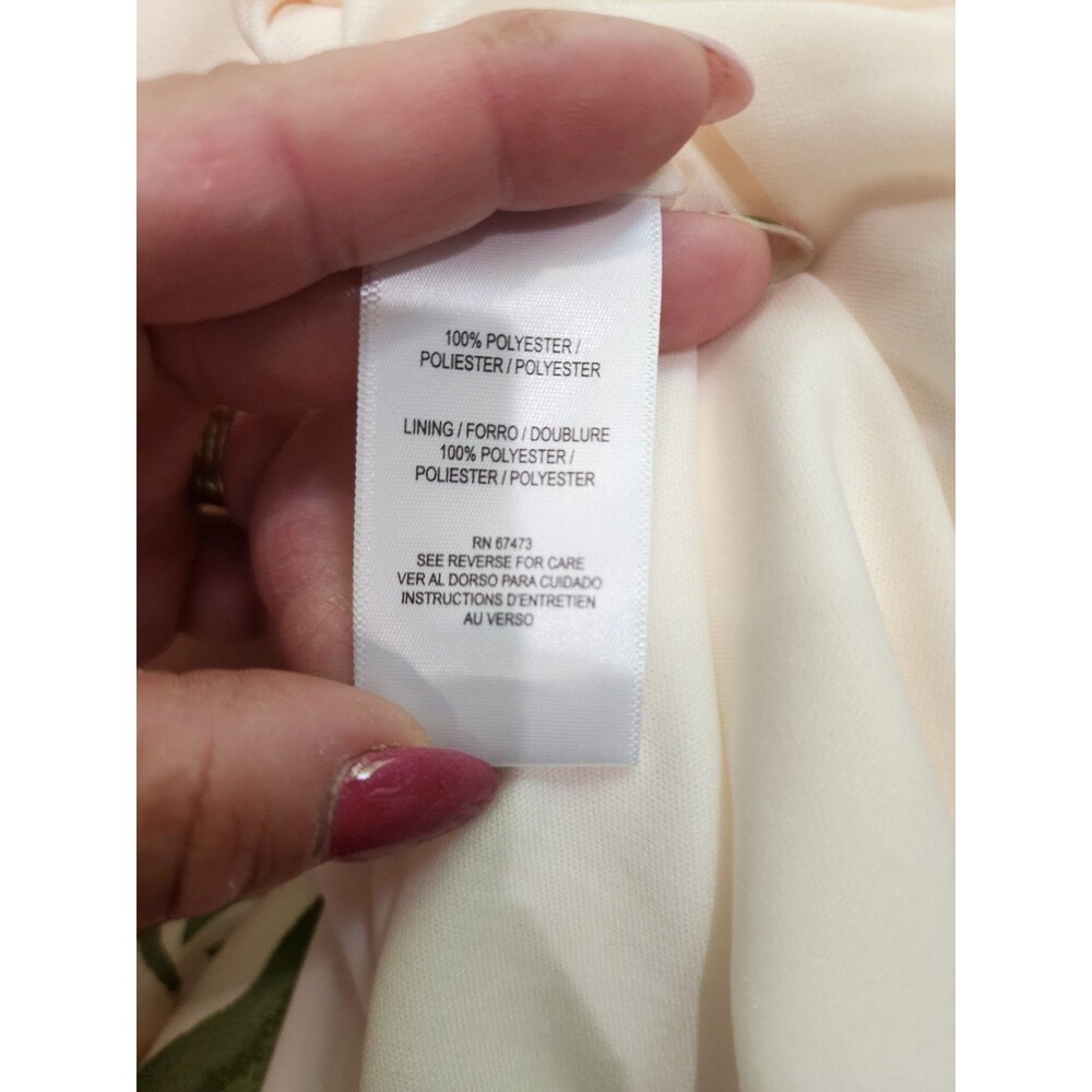 NEW Taylor Size 14 Floral Dress Shift V-Neck Sleeveless Cream Pink - Picture 6 of 9